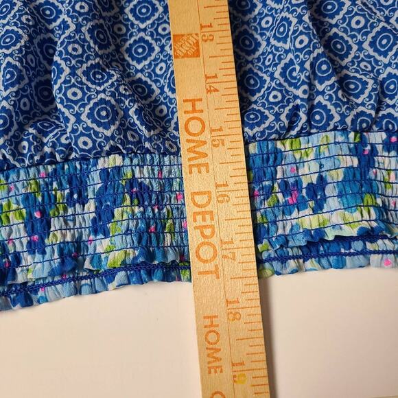 Abercombie & Fitch Women’s XS Peasant Romantic Blue Floral Blouse Top Cottage - Picture 10 of 11